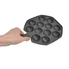 HG 12 Hole Egg Puff Pan Non Stick Cast Iron Frying Pan Meat Ball Pancake Pan
