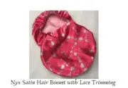 NEW‼ Krewe of NYX Pink Satin Hair Bonnet w/ Lace Trimming New Orleans Mardi Gras