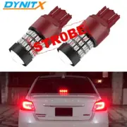 DYNITX 7443 7444 LED Rear Turn Signal Light Blinker Bulbs Pure Red Strobe Flash