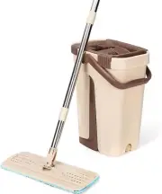 Flat Squeeze System Cleaning Supplies 360° Flexible Mop Head with 2 Reusable Pad