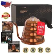 40 oz Gooseneck Kettle with Built-in Thermometer – Ideal for Drip Coffee & Tea