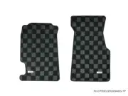 P2M Checkered Flag Race Extended Carpet Floor Mats for Honda Civic Del Sol 95-98