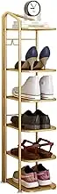 Doorway House Shoe Rack, Multi-Layer Simple Shoe Rack, Sturdy Metal Shoe Rack, Convenient Design, Topped Countertop, Solid Load-bearing, Suitable for Entrance, Increase Space Utilisation(Gold,6F)