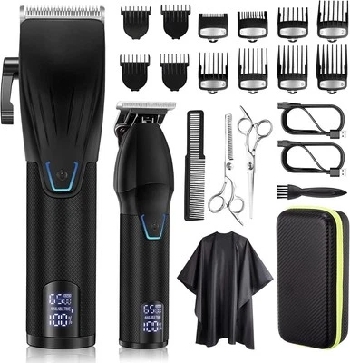 Professional Hair Clipper and Trimmer Set, Barber Clippers Set for Men Profes...