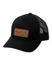 RVCA Men's Ticket Deluxe Trucker Hat Black Curved Bill Snapback Cap