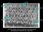 OLD LARGE HISTORIC PHOTO OF WWI AUST ANZAC 3rd LIGHT HORSE R/I GROUP c1916