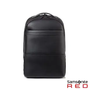 Samsonite RED 新秀麗 筆電後背包/電腦包/雙肩包15.6吋 JEFFERSON 輕量商務皮革(黑/深灰)