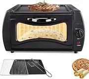 Electric Tandoor Oven Indoor, 15 L Mini Electric Pizza Maker, Adjustable Temperature Control, 2100W Countertop Pizza Oven with Disk & Clamp for Chapati Roti Naan Lahmacun & Manakish