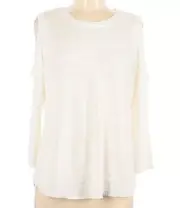 Chico’s White Pull Over Open Shoulder Sweater Size 2 Large New NWT