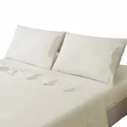 Ultra Soft Cotton Sheet Set Single King Single Double Queen King Size Cream