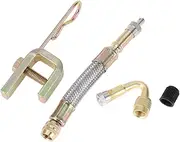X AUTOHAUX 1 Set 45 Degrees Copper Tire Valve Extension with Universal Stainless Steel 100mm Tyre Valve Stem Extender for Car Motorcycle RV Truck Bike