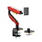 Humanmotion T18 Single Screen HD Steel Monitor Arm - Matte White/Red [T18-1E]