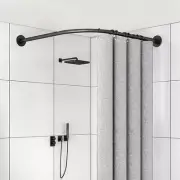 Curved Shower Curtain Rod Stainless Steel Curtain Bar Extendable Corner Shower