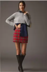 NWT- English Factory x Anthroplogie Tweed Mini Skirt-XL