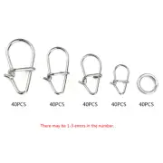 Fishing Connector Lure Pin Double Circle Fast Clip Lock Snap Ring Safety