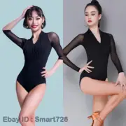 Latin Dance Practice Leotard Bodysuit Ballroom Dancewear Performance Rumba Samba