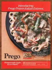 1986 Prego Frozen Entrees Vintage Print Ad/Poster Retro Food Art Snack Décor 80s
