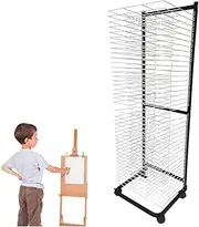 Art Drying Rack for Classroom,Steel 40 Shelves Floor-Standing Single-Sided Painting Storage Rack,Suitable for Drawings Paintings Prints