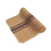 home·fsn Burlap Table Runner (Tassel Middle Stripe Black, 14x90 Inch)