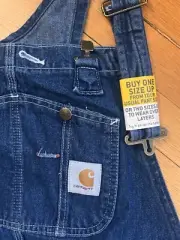 Carhartt Blue Denim Bib Overalls Size 38X28 Work Dungarees NWT