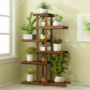 Fin High & Narrow Steady Plant Stand Wooden Plants Corner Shelf Rack Indoor Outdoor