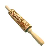 Christmas Theme Rolling Pin for Beautifully Patterned Dough Cookie Biscuit