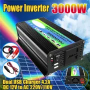 Dual USB Ports 300W Car Power Inverter DC 12V to AC 110V/220V with AC Outlet