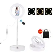 10.2 Dual-colour Led Ring Light with Usb Bluetooth Remote and Phone Holder - Whi