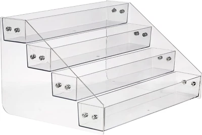 Acrylic Spice Rack, Tiered Spice Rack Shelf Seasoning Organizer for Countertop,