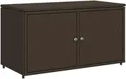 Outdoor Storage Boxes 110x55x60.5cm Poly Rattan Garden Cabinet - Weatherproof & Durable Brown Storage Solution for Patio, Balcony, Backyard Organizing