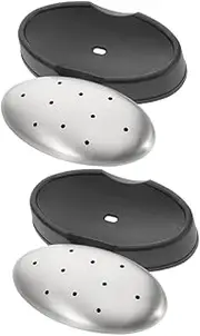 2pcs Soap Hand Wash Basin Soap Case Metal Soap Metal Odor Absorber Soap Soaps for Home Soap Bar Steel Soap Odor Removing Soap for Cooking Kitchen Use Soap Silver Stainless Steel