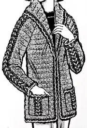 621 Vintage Design JACKET Pattern to Crochet (Reproduction) SZ 10-16