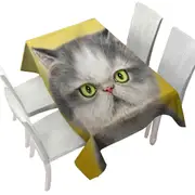 Angry Grey Kitten Cats Art Drawings Tablecloth