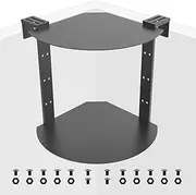 SADIELIFE 2 Layers Desk Partition Corner Adjustable Suspended Stainless Steel Rack, Office Cubicle Shelf, Adjustable, 2 Layers, Large Space,Black Hanging Cubicle Accessories for Office Decor,Hooks