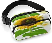 [YTLKGFP] Waist Pack Sunflower And Weed Printed Butt Pack Fanny Pack Hip Bum Bag for Workout Traveling Casual Running Hiking Cycling, Sunflower And Weed, 7.9 X 5.1 in