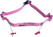 JEORGE Running, Triathlon, Marathon Number Belt (Pink) with 6 Energy Gel Loops.