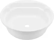 Premium Rv Bathroom Vessel Sink 430x140mm Round White Hand Washing Acrylic Large Capacity Ideal for Camper Caravan Yacht with Smooth Surface Stain and Scratch Resistant