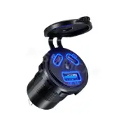 USB Type-C Car Charger Socket Power Outlet Phone Quick Charge Adapter Waterproof (for: Fiat)