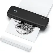 Mingzhe A4 Portable Thermal Transfer Printer Wireless&USB Connect Connect with Mobile Computer 56mm/77mm/107mm/210mm/216mm(2in/3in/4in/8in/8.5in) US Letter for Office School Comes with 1pc Thermal