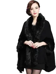 [HAMKVBPR] Women's Shawl Scarf Poncho Women Open Front Hooded Shawl Wrap Poncho Cape Winter for Party and Christmas
