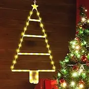 Toodour Christmas Decorations Lights, 2ft LED Ladder Lights, Warm White Christmas Wall Window Hanging Lights, Battery Operated DIY Xmas Decorative Lights for Indoor Outdoor, Garden, Home Decor