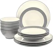 [Noritake] Colorwave Slate 12-Piece Coupe Dinnerware Set, Service for 4