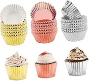 IMIKEYA 200 PC Thicken Aluminum Foil Muffin Cups Black Baking Liners for Cakes Desserts and Parties Elegant Paper Cupcake Holders for Home Professional Use