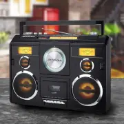 Ghetto Blaster Stereo Boombox Bluetooth/CD/AM-FM Radio/Cassette vintage style