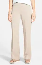 Eileen Fisher Limestone Lightweight Tencel Twill Straight Trousers Pants XL