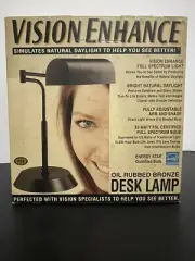 Desk Lamp Vision Enhanced Executive Brushed Bronze Natural Day Light Adjustable