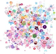 ERINGOGO Holographic Sequins: Multi-Color Loose Sequins for DIY Craft Glitter Beads for Nail Art Handmade Clothes Hair Clips and Party Decorations
