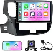 Double Din Android 13 Car Stereo Radio for Mitsubishi Outlander 2020-2022 & CarPlay & Android Auto, 10 inch Touchscreen Radio GPS Navigation Bluetooth WiFi FM Mirror Link Backup Camera SWC 2+32G