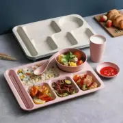 Creative Wheat Straw Dinner Plate Set For Home Adult Students Divided Fast Food