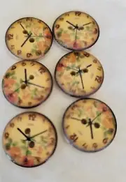 Victorian Trading 7 "Trimming Stones" Dark Rose Clock Buttons 28F